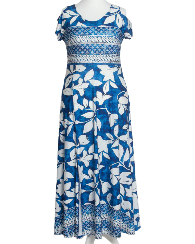 Μακρύ αέρινο φόρεμα με ανοικτούς ώμους και λουλούδια