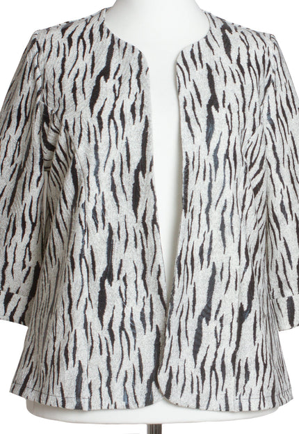 Σακάκι σε μεγάλα μεγέθη με 3/4 μανίκια και animal print