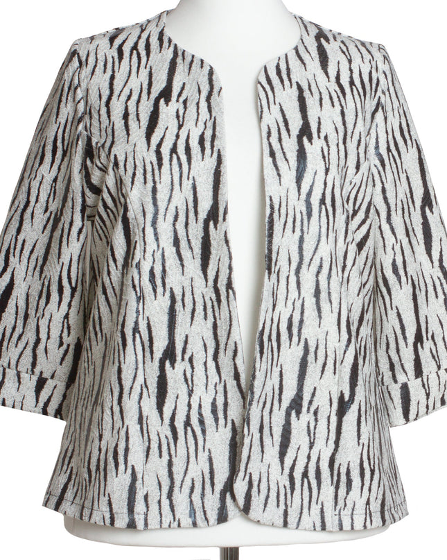 Σακάκι σε μεγάλα μεγέθη με 3/4 μανίκια και animal print