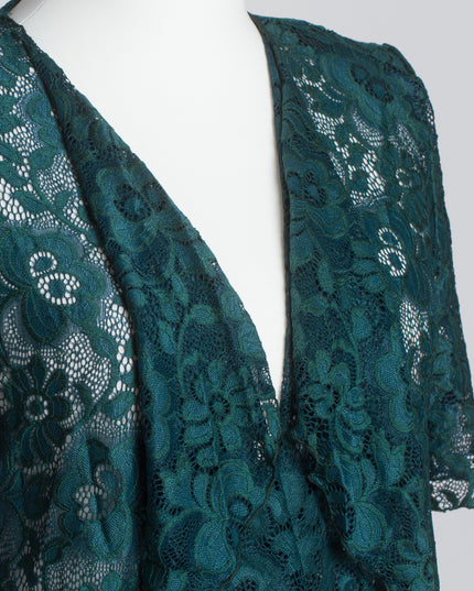 Επίσημο Μακρύ Δαντελένιο ζακετάκι σε Λαδί Χρώμα