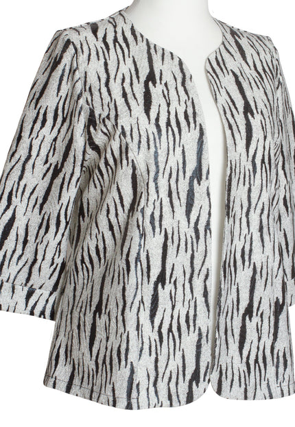 Σακάκι σε μεγάλα μεγέθη με 3/4 μανίκια και animal print