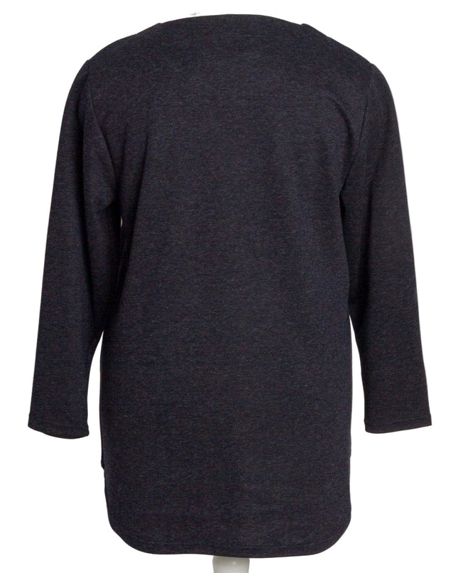 Σκούρα μπλε εβαζέ τουνίκ με διακόσμηση plus size