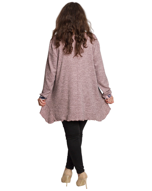 Αέρινη τουνίκ σε ροζ πούδρα για μεγάλα μεγέθη