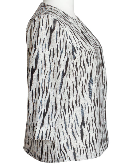 Σακάκι σε μεγάλα μεγέθη με 3/4 μανίκια και animal print