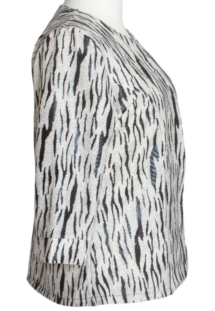 Σακάκι σε μεγάλα μεγέθη με 3/4 μανίκια και animal print