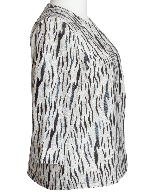 Σακάκι σε μεγάλα μεγέθη με 3/4 μανίκια και animal print