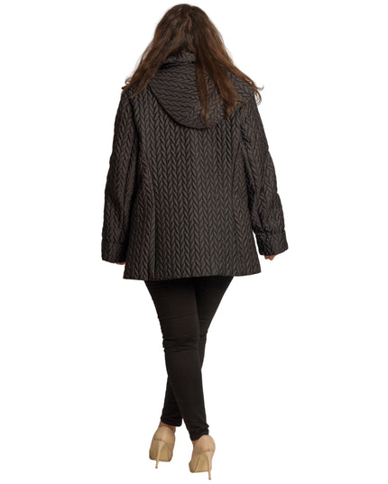 Γυναικείο μαύρο καπιτονέ μπουφάν με τσέπες