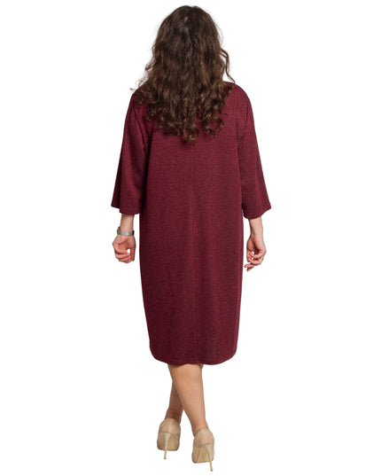 Γυναικείο φόρεμα μπορντό με διακοσμητικές πέτρες