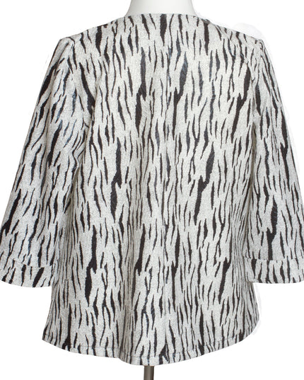 Σακάκι σε μεγάλα μεγέθη με 3/4 μανίκια και animal print