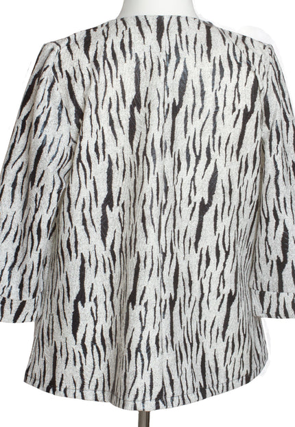 Σακάκι σε μεγάλα μεγέθη με 3/4 μανίκια και animal print