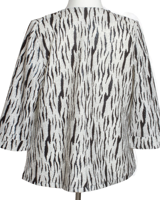 Σακάκι σε μεγάλα μεγέθη με 3/4 μανίκια και animal print