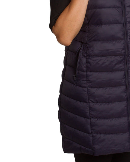 Μακρύ σκούρο μπλε γιλέκο σε ίσια γραμμή για μεγάλα μεγέθη