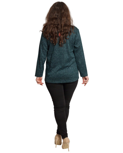 Πράσινη τουνίκ με γεωμετρικό σχέδιο & κουμπιά