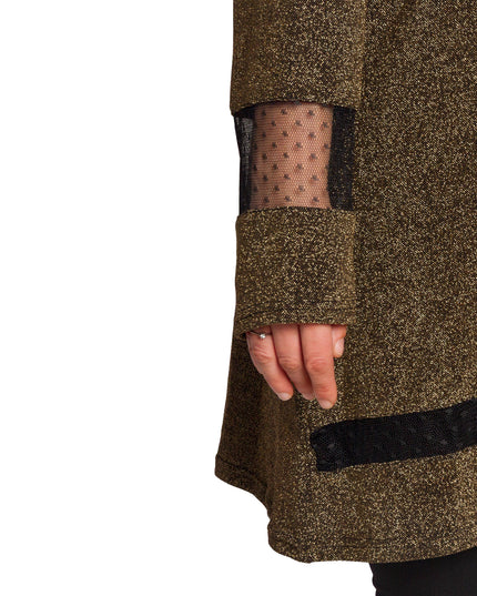 Επίσημη χρυσή τουνίκ με λάμψη σε μεγάλα μεγέθη