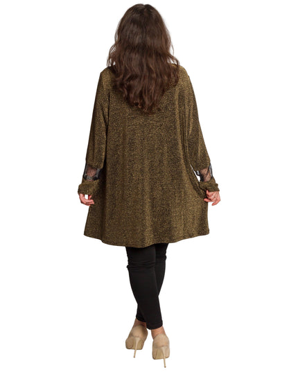 Επίσημη χρυσή τουνίκ με λάμψη σε μεγάλα μεγέθη