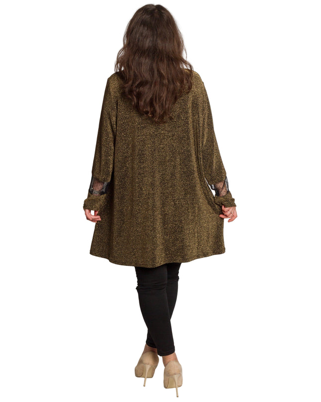 Επίσημη χρυσή τουνίκ με λάμψη σε μεγάλα μεγέθη