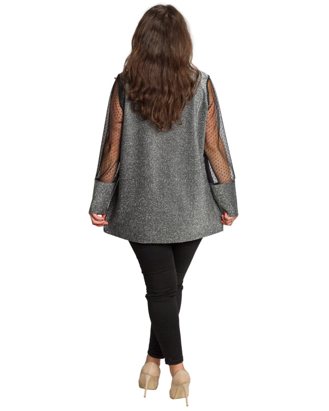 Ασημί τουνίκ με λάμψη για επίσημες εμφανίσεις