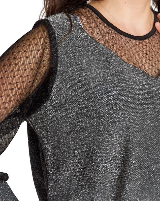 Ασημί τουνίκ με λάμψη για επίσημες εμφανίσεις