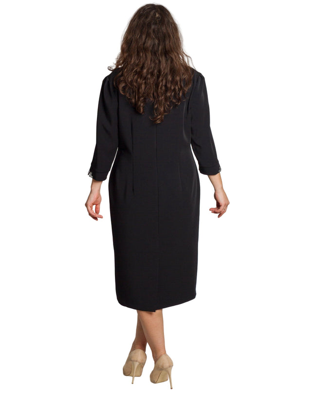 Επίσημο ίσιο φόρεμα σε μπλε με V ντεκολτέ