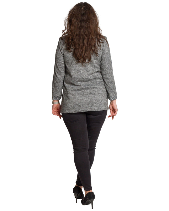 Γκρι τουνίκ με φερμουάρ και ίσια γραμμή