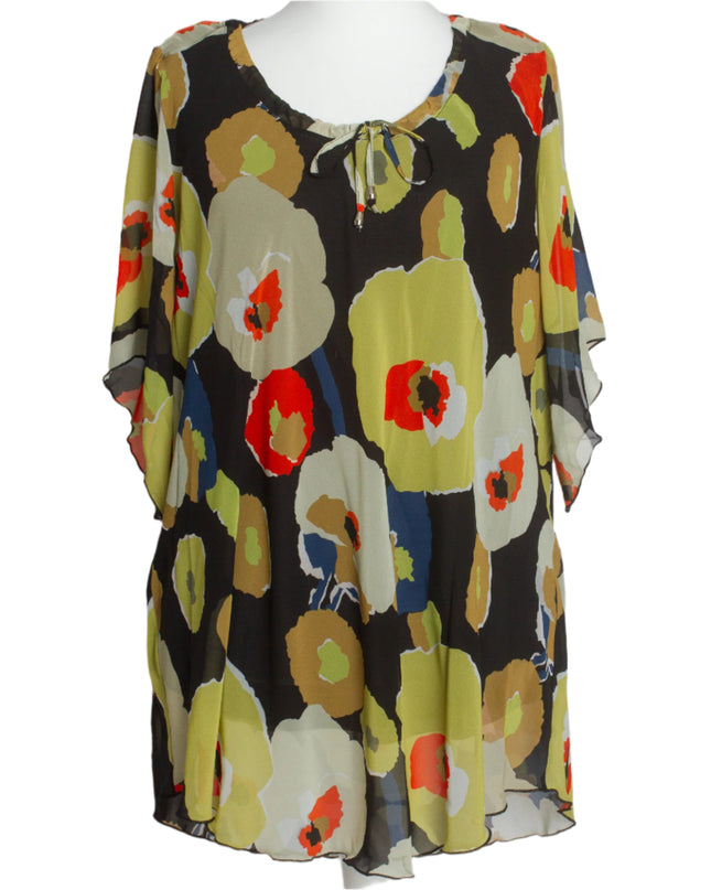 Σιφόν Τουνίκ με Φλοράλ Σχέδιο και Χαλαρό Στυλ
