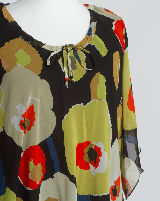 Σιφόν Τουνίκ με Φλοράλ Σχέδιο και Χαλαρό Στυλ