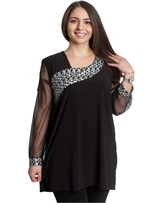 Επίσημη Τουνίκ με Τούλινα Μανίκια και Διακόσμηση