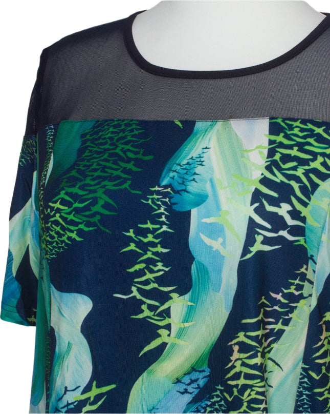 Ευκολοφόρετη Ριχτή Τουνίκ  με Τούλι - Εφαρμοστή Γραμμή - 3XL, 4XL, 5XL, 6XL - Άνοιξη-Καλοκαίρι