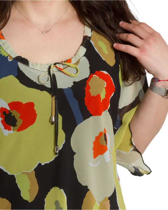 Σιφόν Τουνίκ με Φλοράλ Σχέδιο και Χαλαρό Στυλ