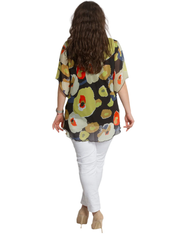 Σιφόν Τουνίκ με Φλοράλ Σχέδιο και Χαλαρό Στυλ