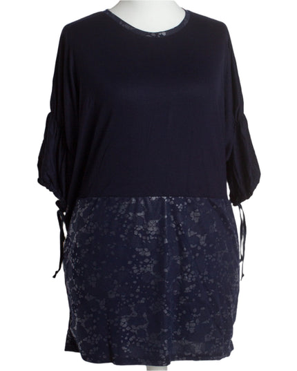 Κομψή Σκούρα Μπλε Τουνίκ με Διακοσμητικά Στοιχεία