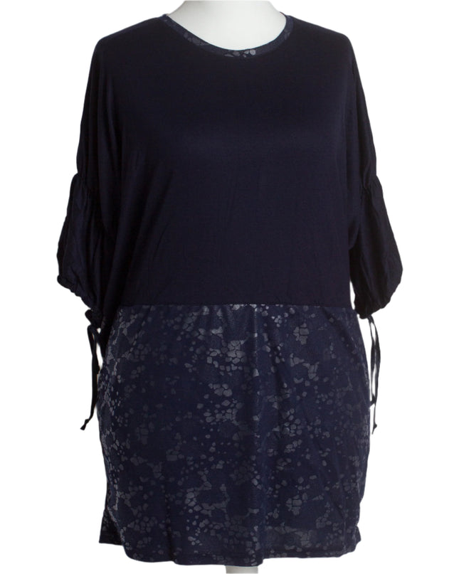 Κομψή Σκούρα Μπλε Τουνίκ με Διακοσμητικά Στοιχεία