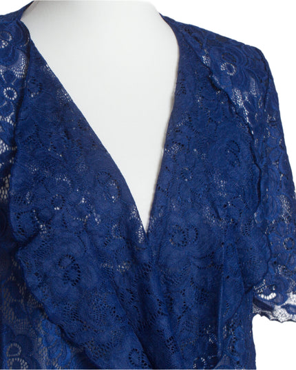 Επίσημο Μακρύ Δαντελένιο ζακετάκι σε Μπλε ρουά