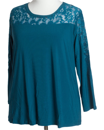 Κομψή Τουνίκ με δαντέλα σε χρώμα πετρελαίου- Φθινόπωρο-Χειμώνας