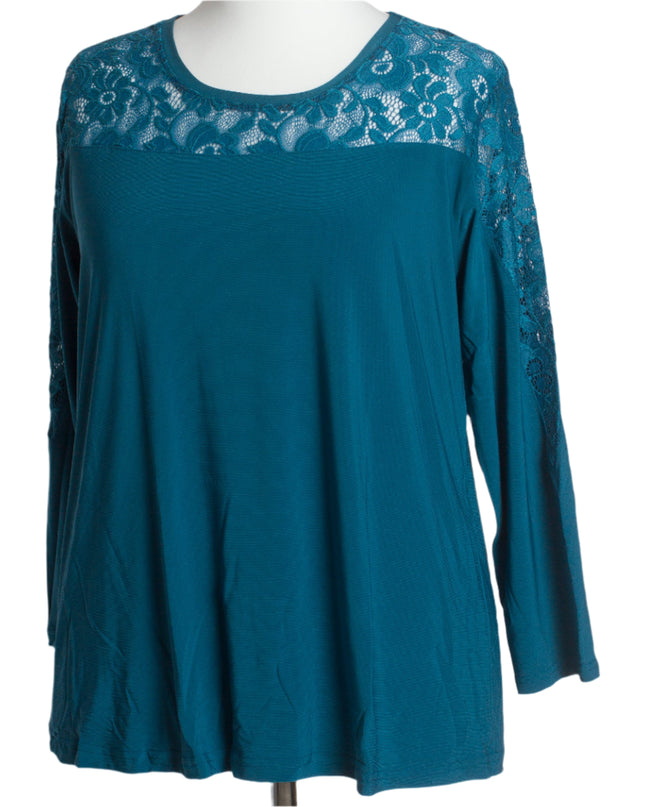 Κομψή Τουνίκ με δαντέλα σε χρώμα πετρελαίου- Φθινόπωρο-Χειμώνας