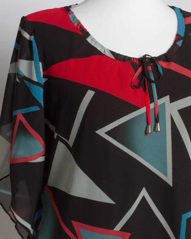 Σιφόν Τουνίκ με Γεωμετρικό Σχέδιο και Ελαφρύ Στυλ