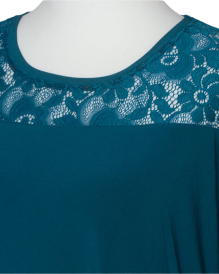 Κομψή Τουνίκ με δαντέλα σε χρώμα πετρελαίου- Φθινόπωρο-Χειμώνας