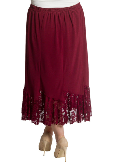 Αέρινη Μάξι Φούστα σε Μπορντό με Δαντέλα