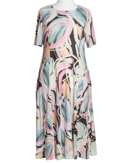 Επίσημο Μάξι Φόρεμα με Χρωματιστό Αρτ Μοτίβο