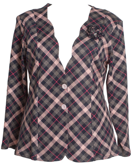 Κομψό σακάκι σε καρό μοτίβο και μεγάλα μεγέθη