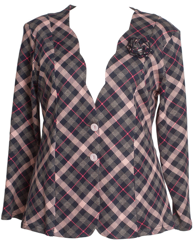 Κομψό σακάκι σε καρό μοτίβο και μεγάλα μεγέθη