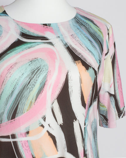 Επίσημο Μάξι Φόρεμα με Χρωματιστό Αρτ Μοτίβο