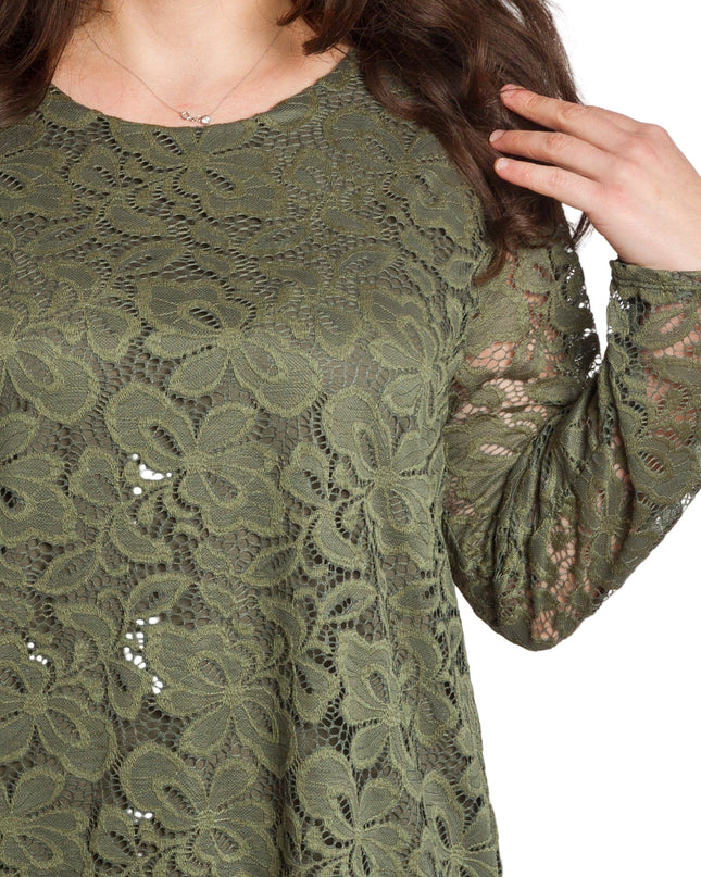 Επίσημη  πράσινη μπλούζα με δαντέλα