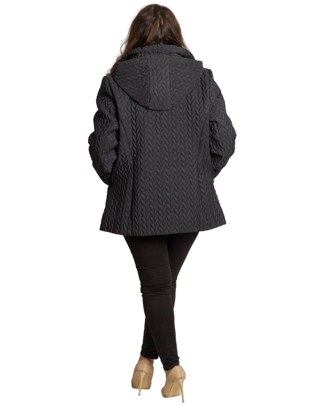 Καπιτονέ μπουφάν με τσέπες σε μεγάλα μεγέθη