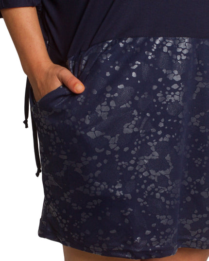 Κομψή Σκούρα Μπλε Τουνίκ με Διακοσμητικά Στοιχεία