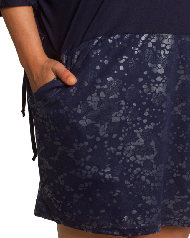 Κομψή Σκούρα Μπλε Τουνίκ με Διακοσμητικά Στοιχεία