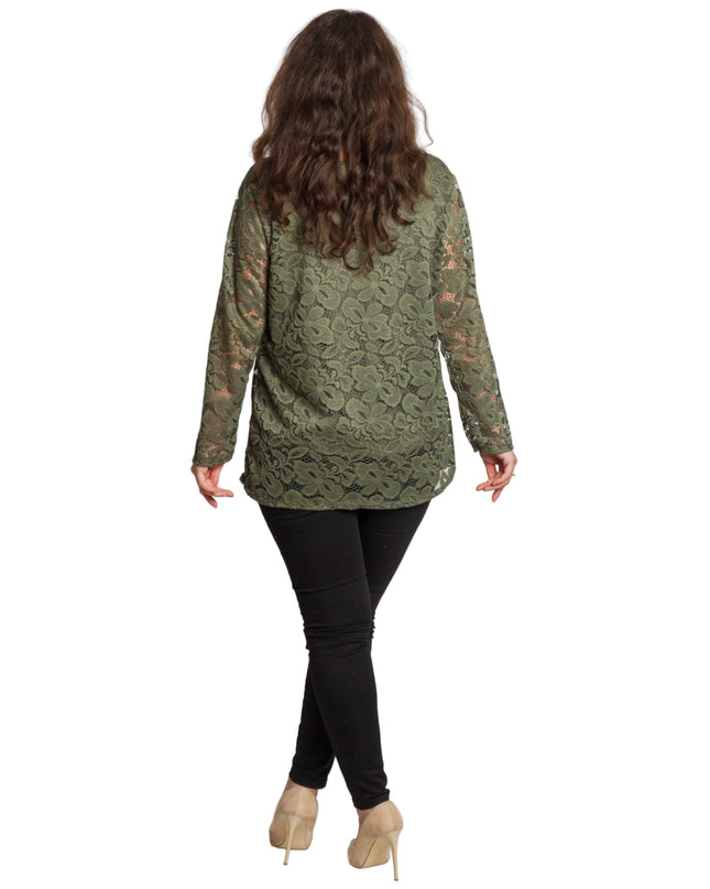 Επίσημη  πράσινη μπλούζα με δαντέλα