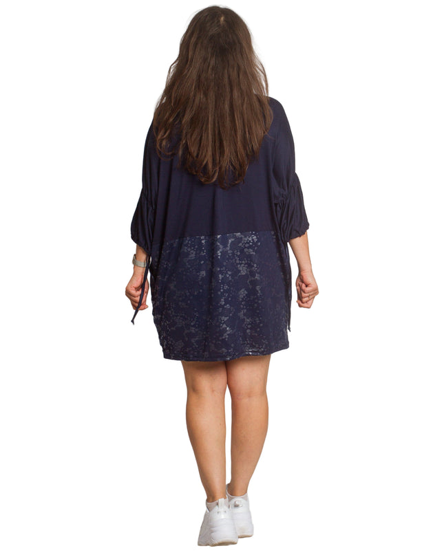 Κομψή Σκούρα Μπλε Τουνίκ με Διακοσμητικά Στοιχεία