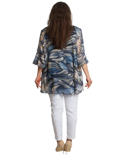 Επίσημο σετ με τοπ και σιφόν ζακετάκι