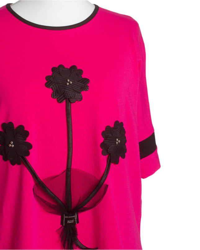 Επίσημη Τουνίκ Ροζ με Λουλούδια - Άνοιξη-Καλοκαίρι